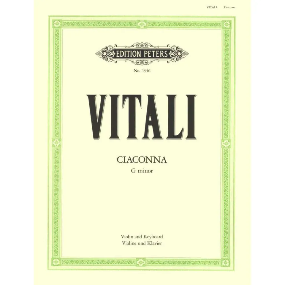 Peters Vitali Chaconne g-Moll Noten Violine Klavier