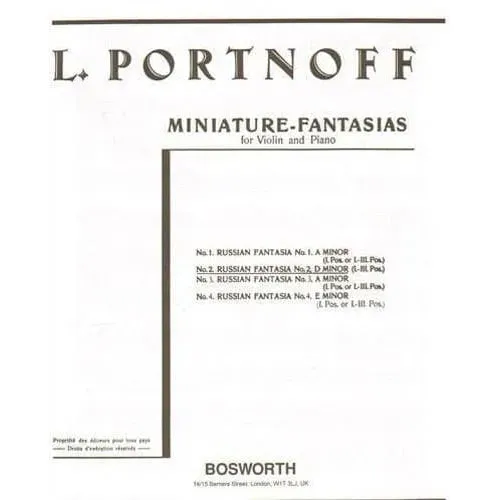 Bosworth Portnoff Russian Fantasia Nr. 2 d-Moll Violine Noten