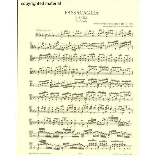 Peters Biber Passacaglia c-moll Bratschennoten