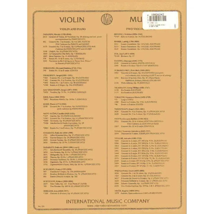 Shar Music Fiocco Allegro Noten Violine Klavier Gingold
