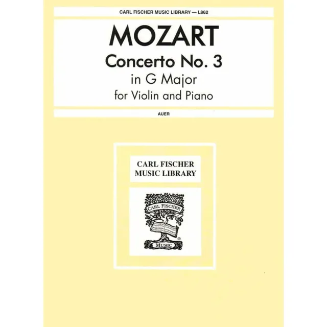 Carl Fischer Mozart Konzert Nr.3 G-Dur K216 Noten Violine