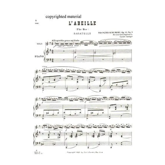 Shar Music Schubert L Abeille Op 13 Nr 9 Violine Noten Klavier