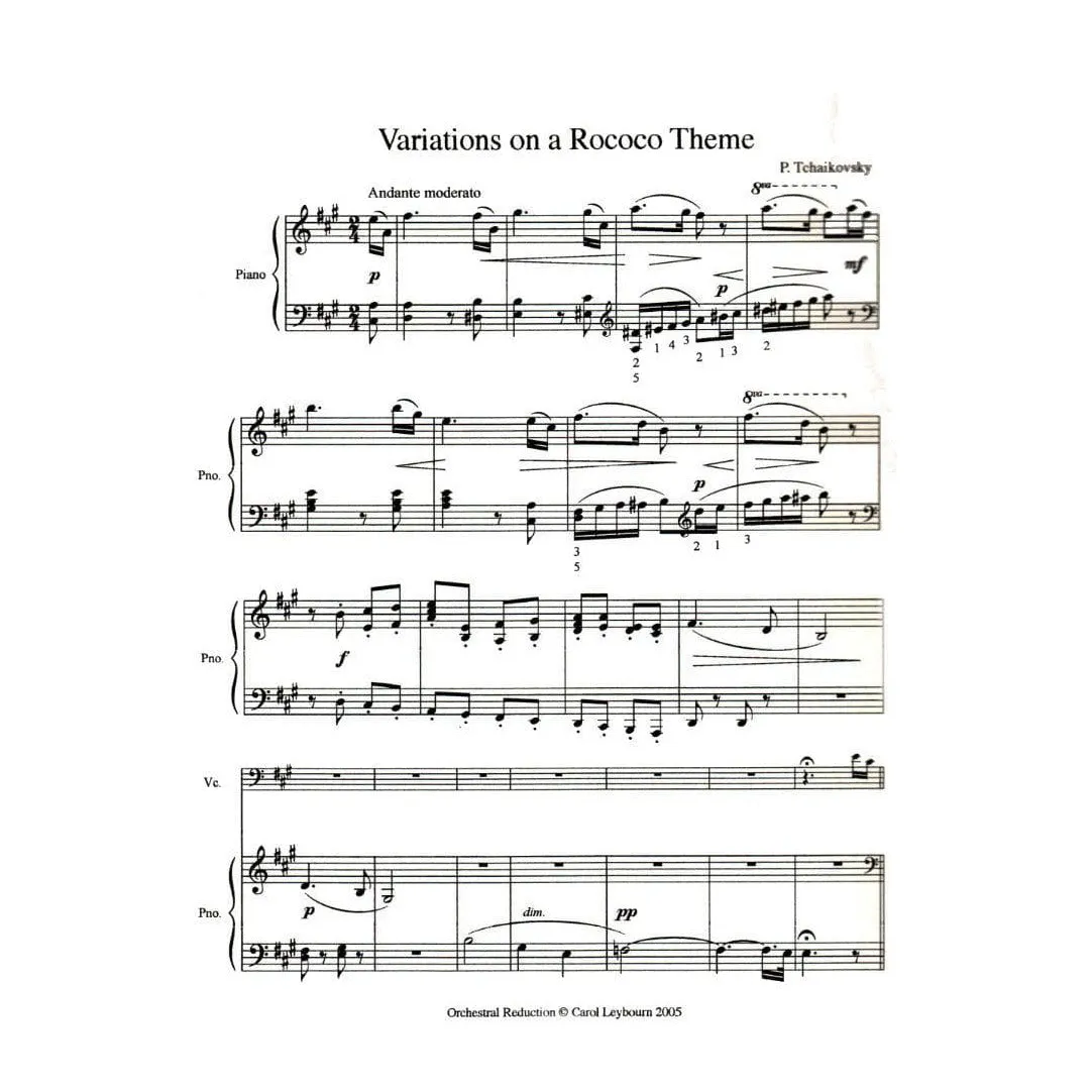 Tschaikowski Rokoko-Variationen Cello Klavierbegleitung