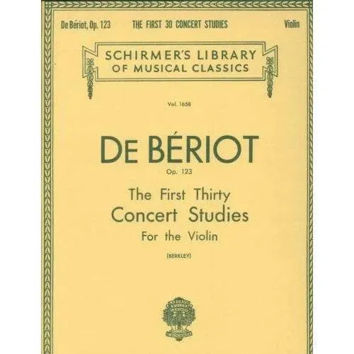 Bériot First 30 Concert Studies Op. 123 Noten Violine Konzert