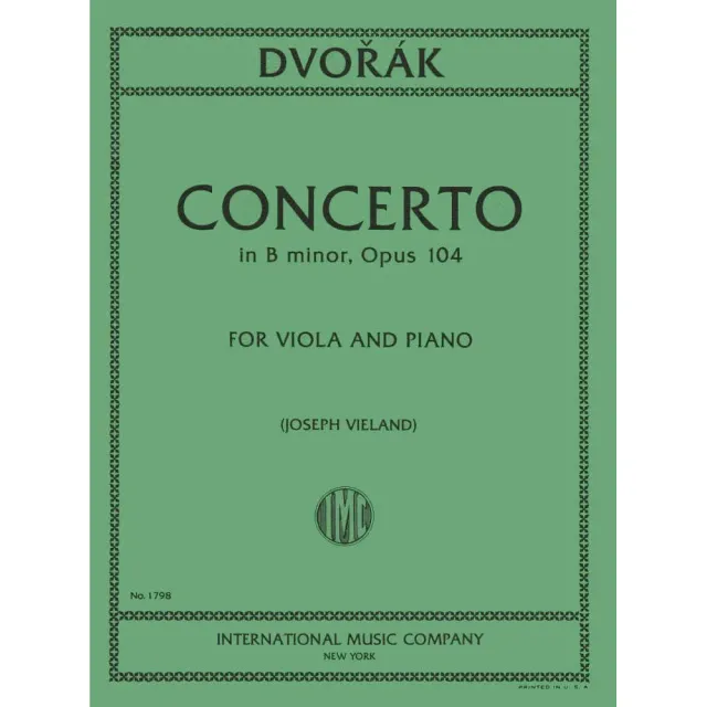 Shar Music Dvorak Konzert h-moll Op 104 Noten Viola Klavier