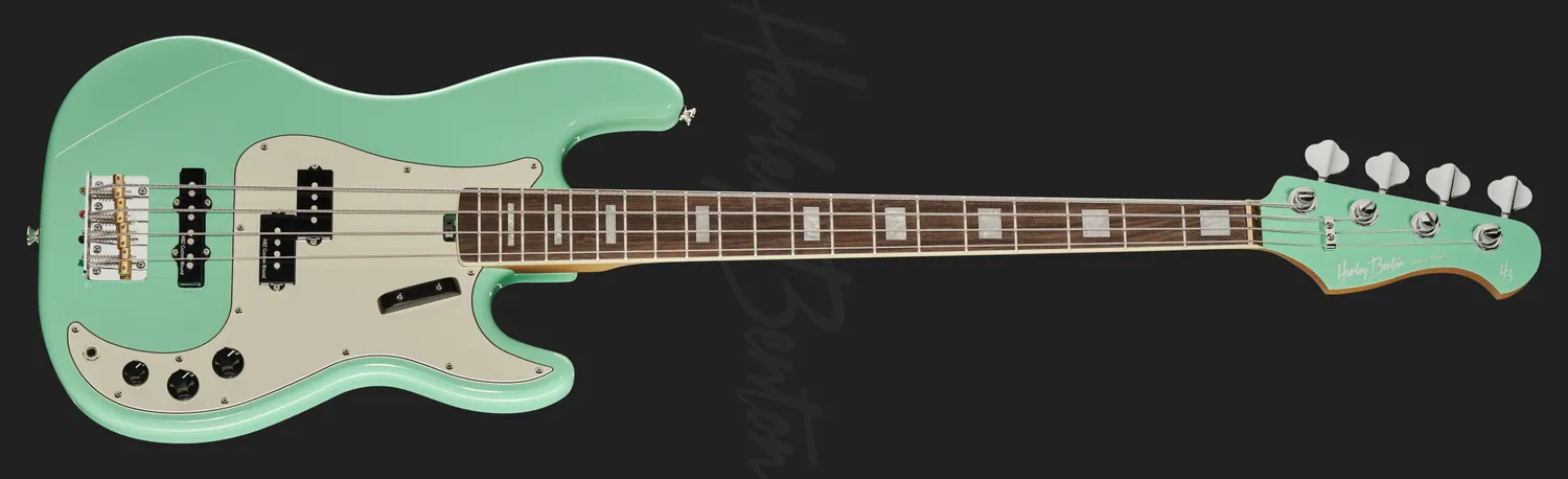 Harley Benton MV-4PJ Seafoam Green E-Bass 4-saitig