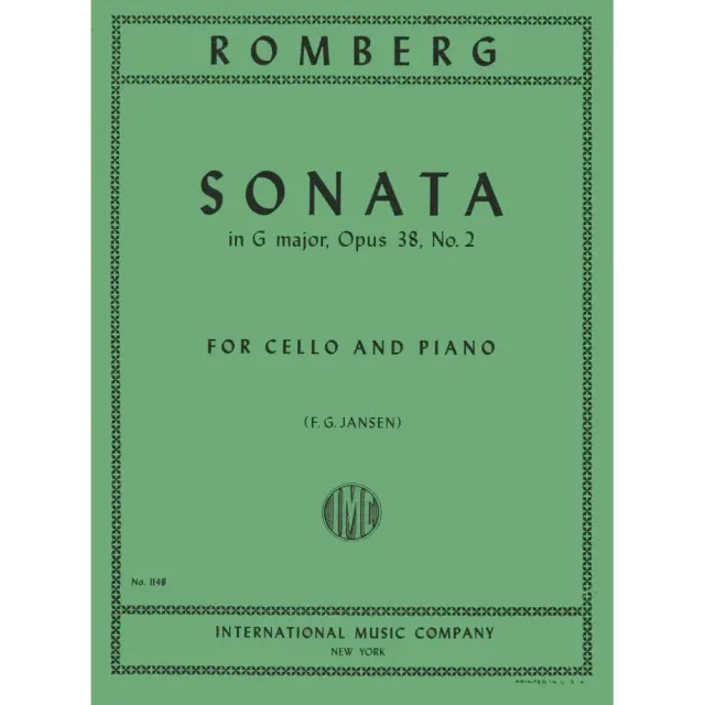 International Music Romberg Sonate G-Dur op.38 Nr.2 Cello