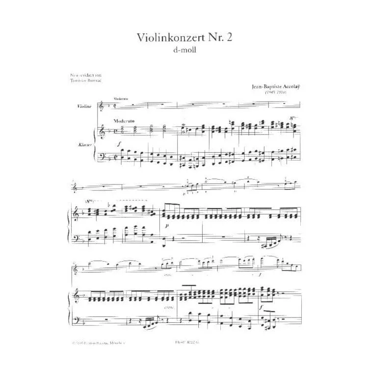 Shar Music Accolay Konzert Nr 2 d-Moll Noten Violine Klavier