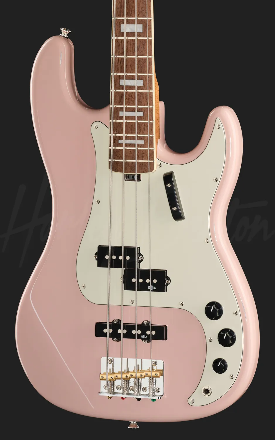 Harley Benton MV-4PJ E-Bass Shell Pink Ahorn-Hals