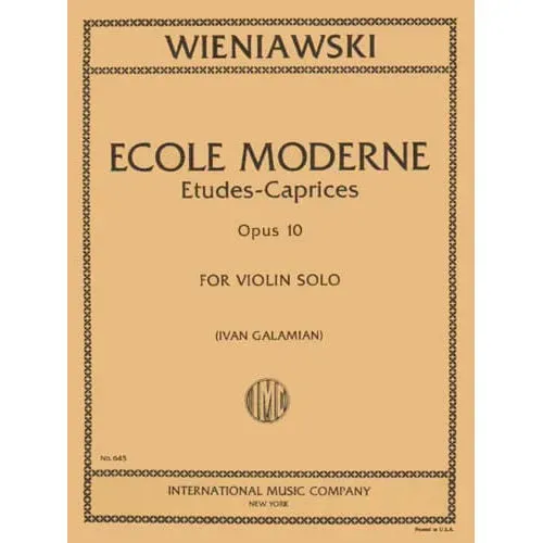 Wieniawski Ecole Moderne Op 10 Noten Violine solo Galamian