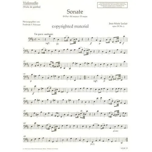 Schott Leclair Sonate D-Dur Op 9 Nr 3 Noten Violine Klavier