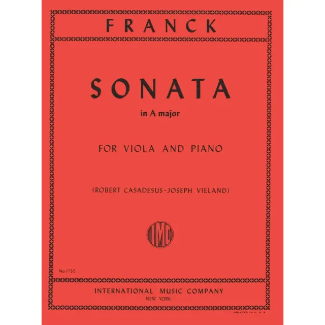 Shar Franck Sonate A-Dur Bratschennoten Viola