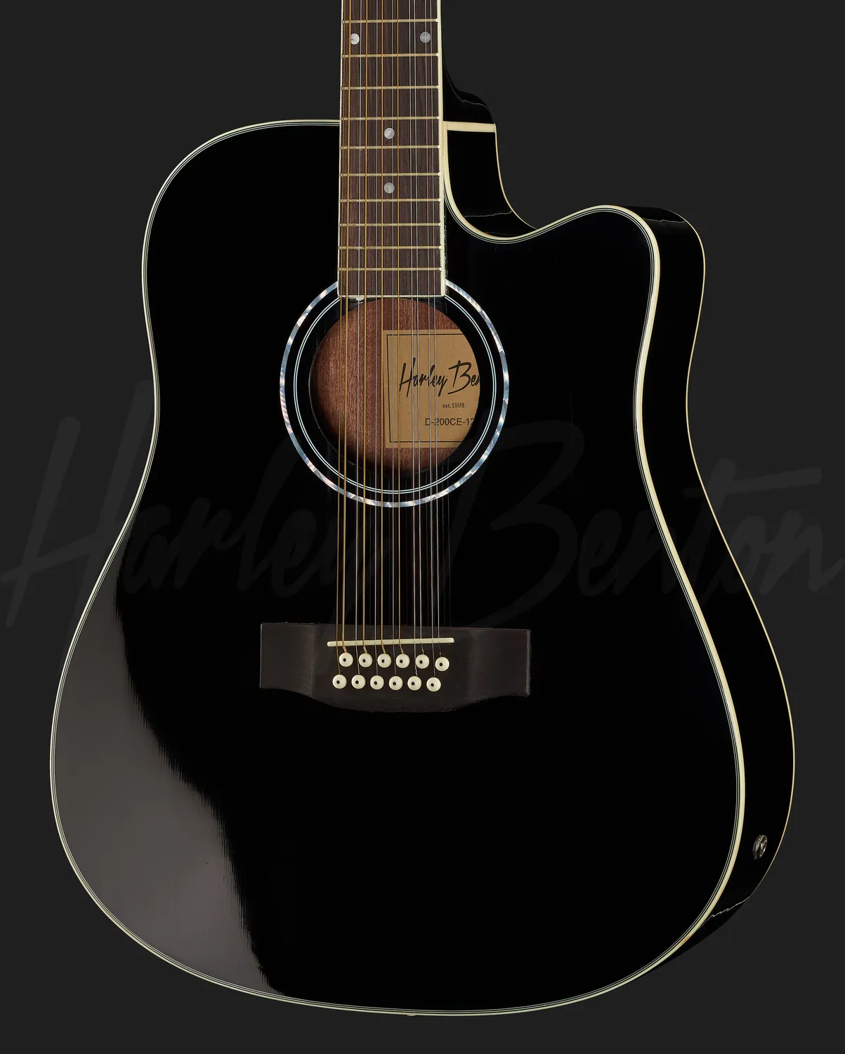 Harley Benton Custom Line D-200CE-12 Westerngitarre 12-saitig BK