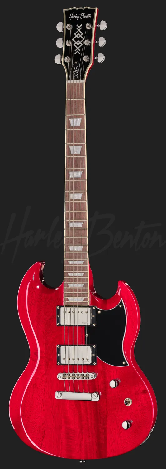 Harley Benton Vintage DC-Custom II Cherry E-Gitarre Humbucker