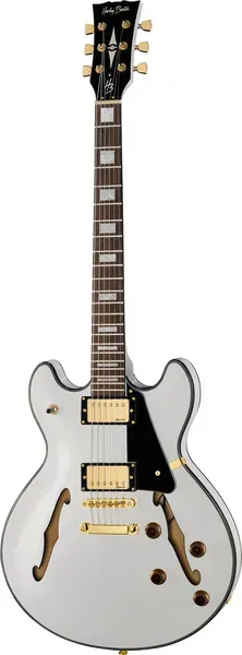 Harley Benton HB-35Plus Semi-Hollow E-Gitarre White Humbucker