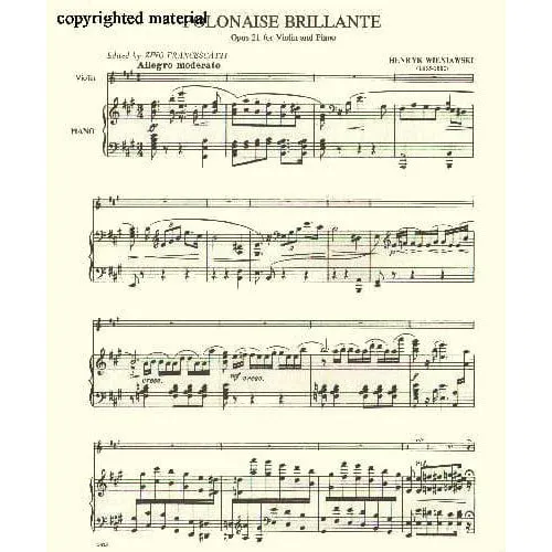 Shar Music Wieniawski Polonaise Brillante Op.21 Noten Violine Klavier