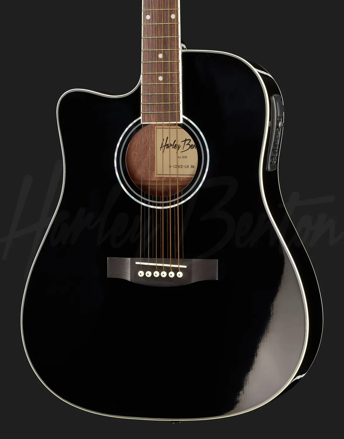 Harley Benton D-120CE-LH BK Westerngitarre links Schwarz