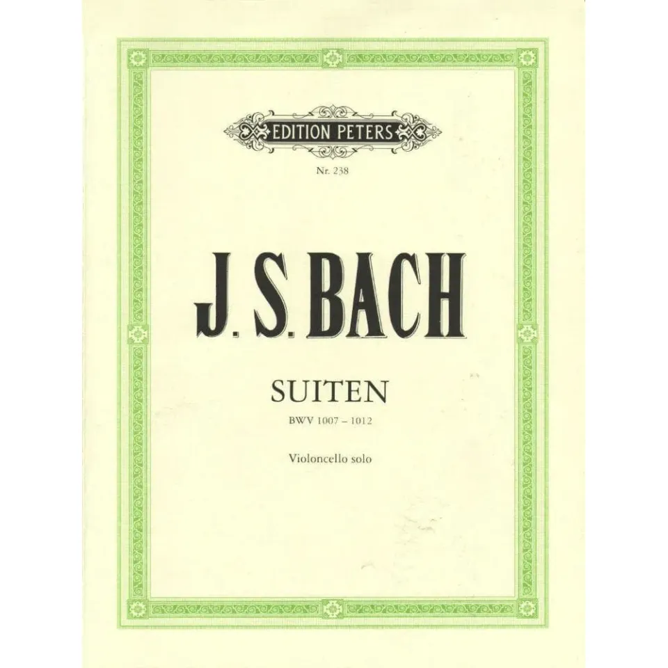 Peters Bach 6 Suiten BWV 1007-1012 Cellonoten Becker Solo