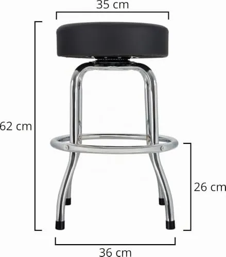 Rocktile Barstool Gitarrenhocker Schwarz 62 cm Sitzhöhe