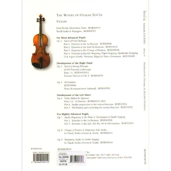 Shar Music Sevcik Preparatory Exercises in Double Stopping Noten Violine