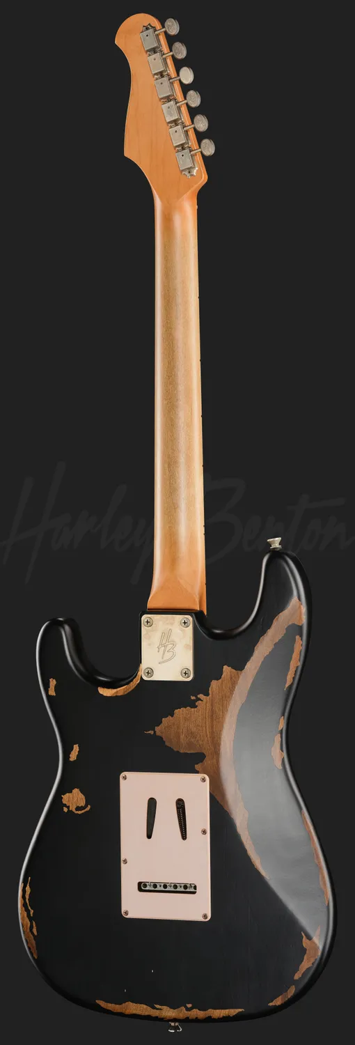 Harley Benton ST-62HA E-Gitarre Black Heavy Aged Relic