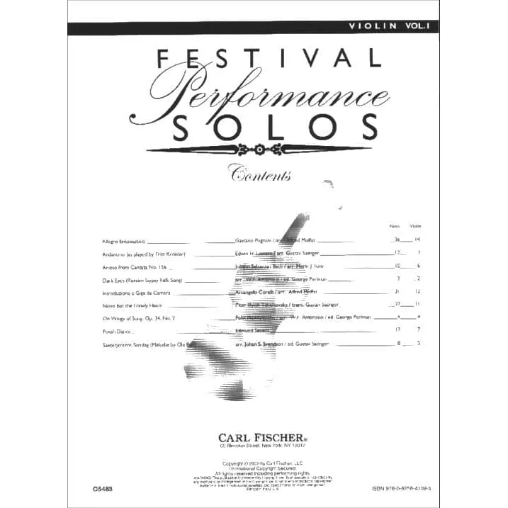 Carl Fischer Festival Solos Vol 1 Noten Violine Solo