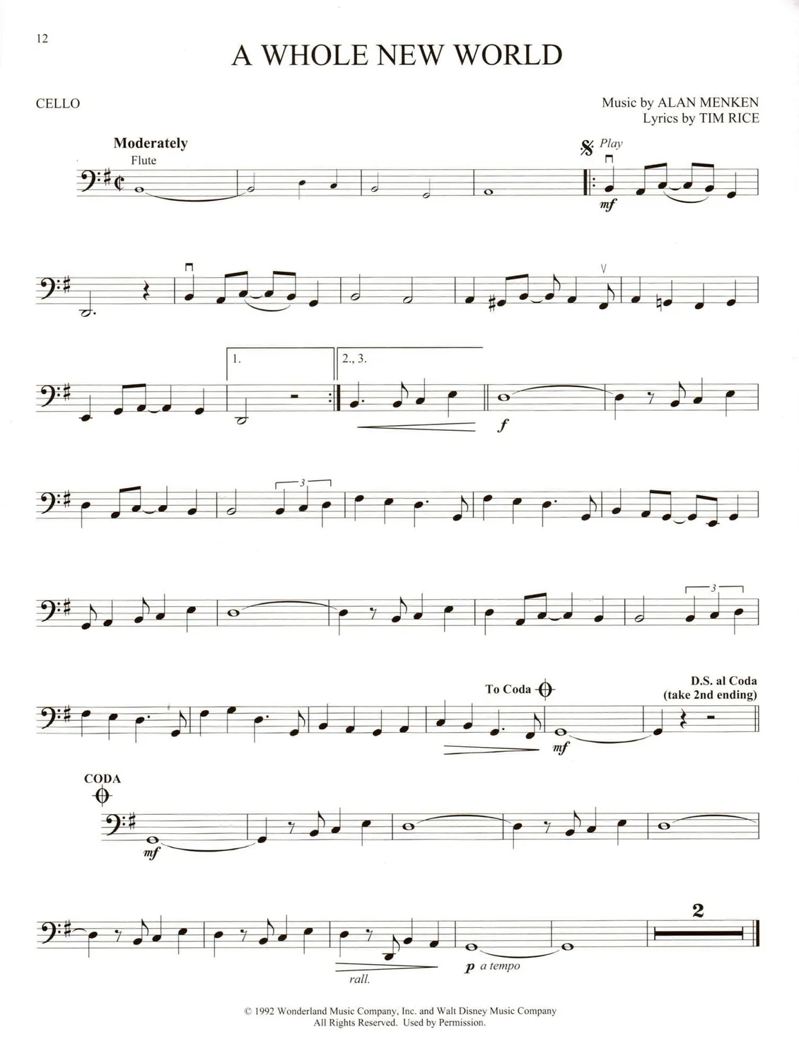 Shar Music Aladdin Play-Along Noten Cello mit Audio-Zugang