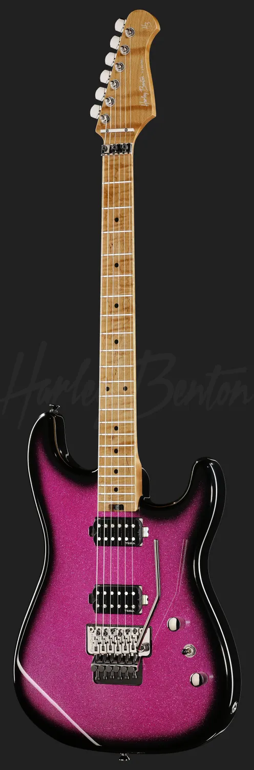 Harley Benton Rock ST-80FR MN HH E-Gitarre Pink Sparkle Floyd Rose