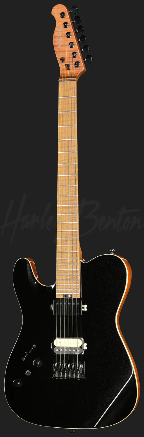 Harley Benton Fusion-T II HH LH MN HT BM E-Gitarre Black Linkshänder