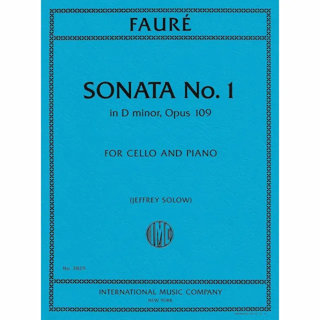 International Fauré Sonate Nr. 1 d-moll Opus 109 Noten Cello Klavier Solow