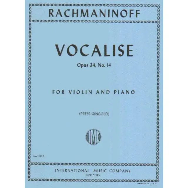 International Rachmaninoff Vocalise op.34 Nr.14 Noten Violine