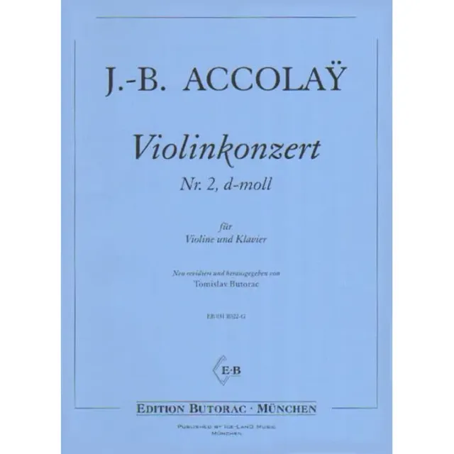 Shar Music Accolay Konzert Nr 2 d-Moll Noten Violine Klavier