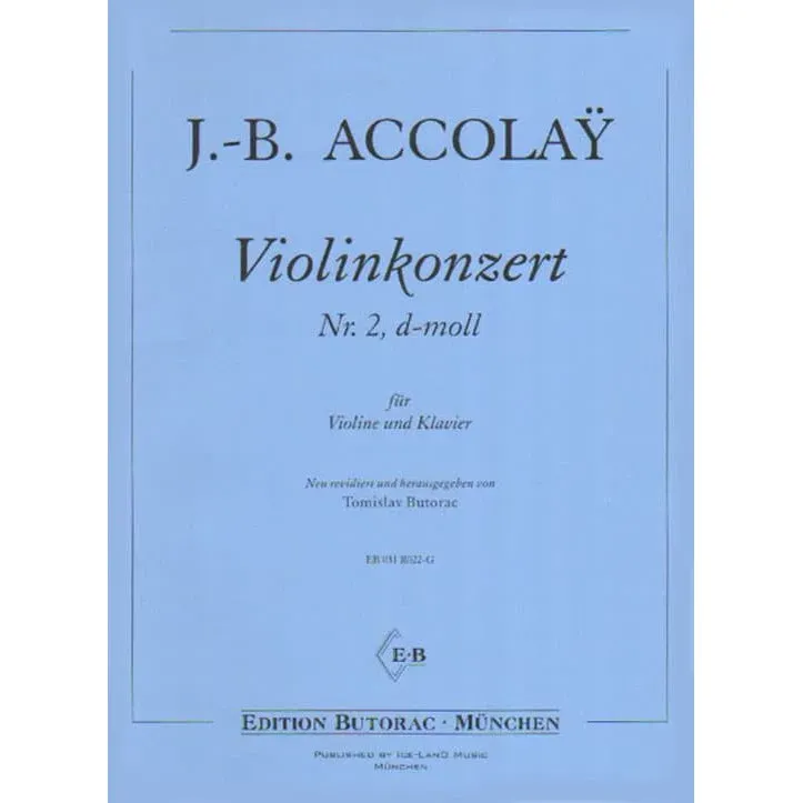 Shar Music Accolay Konzert Nr 2 d-Moll Noten Violine Klavier