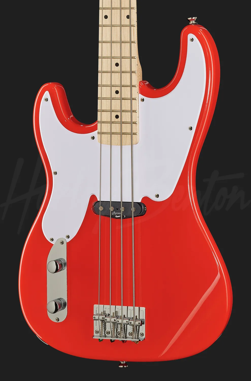 Harley Benton PB-50 E-Bass Linkshänder Fiesta Red