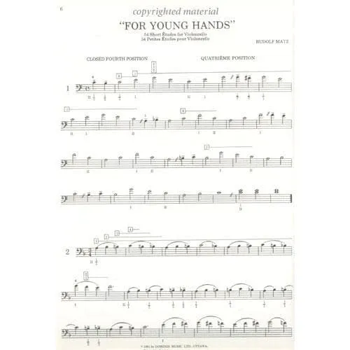 Dominis Matz For Young Hands Celloetüden 54 Stück