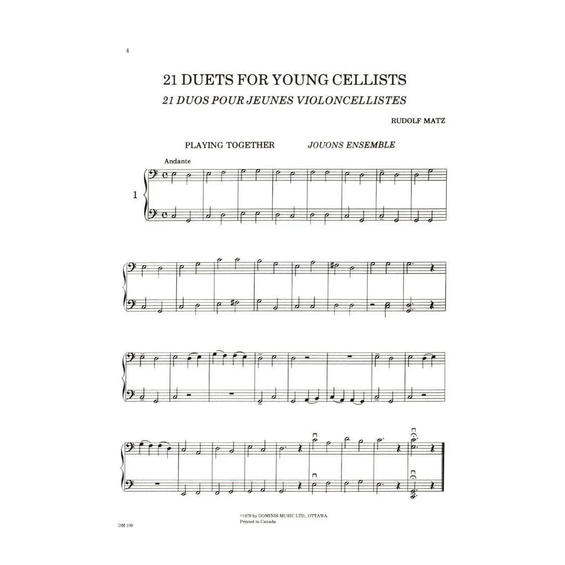 Rudolf Matz 21 Duette Cello-Noten 2 Celli