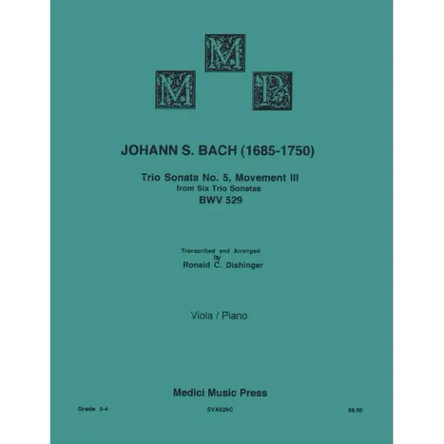 Bach Trio-Sonate Nr.5 BWV529 Noten Viola Klavier Medici