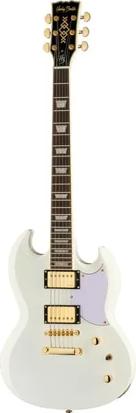 Harley Benton DC-Custom II E-Gitarre White Alnico