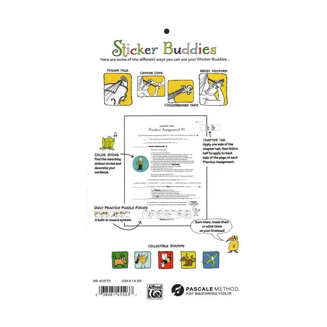 Shar Music Pascale Method Sticker Buddies Aufkleber-Set 12 Lektionen Anfänger