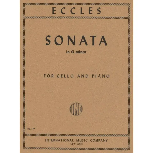 Eccles Sonate g-Moll Noten für Cello und Klavier Moffat
