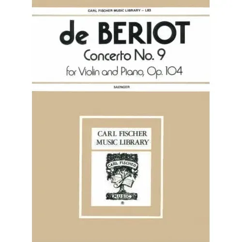 Carl Fischer Bériot Konzert Nr. 9 a-moll Op 104 Noten Violine Klavier