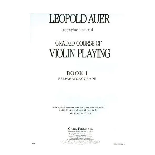 Fischer Auer Graded Course Book 1 Geigennoten Anfänger