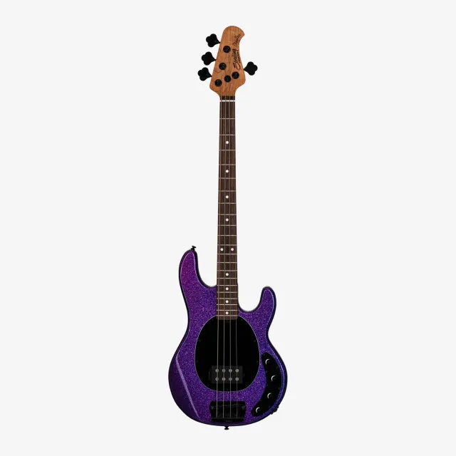 Sterling StingRay RAY34 E-Bass Purple Sparkle aktiv