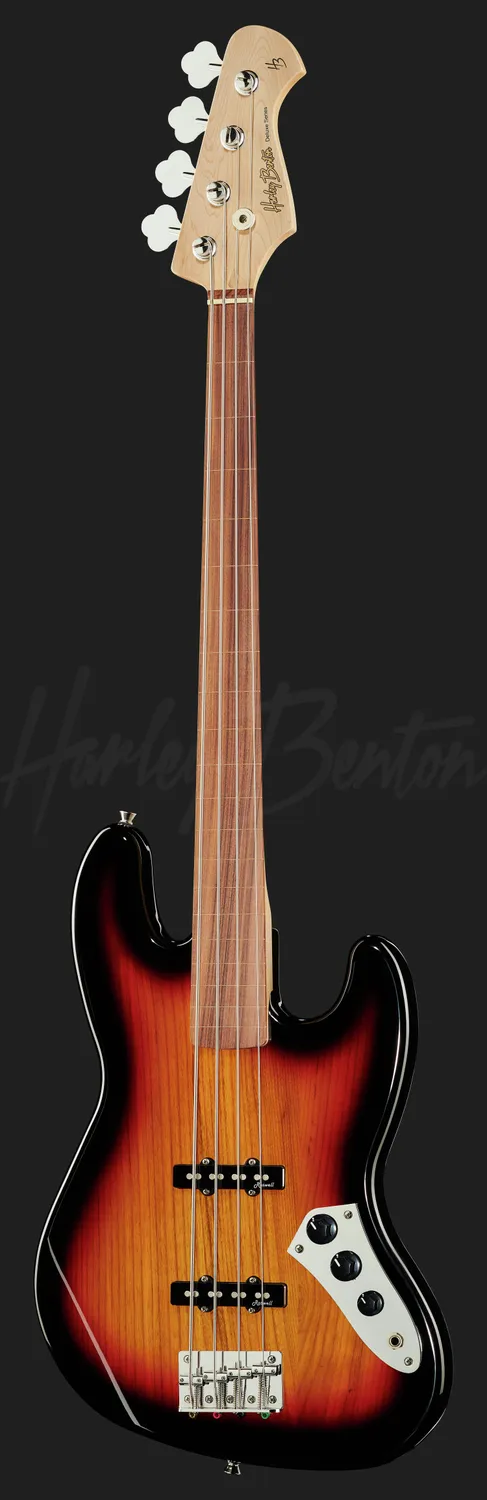 Harley Benton JB-40FL SB Fretless E-Bass Sunburst