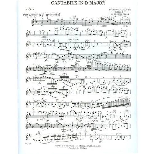 Paganini Cantabile D-Dur Noten Violine Klavier Ricci