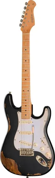 Harley Benton ST-62HA E-Gitarre Black Heavy Aged Relic