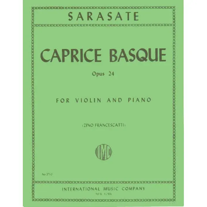 International Sarasate Caprice Basque Op24 Violine Klavier Noten