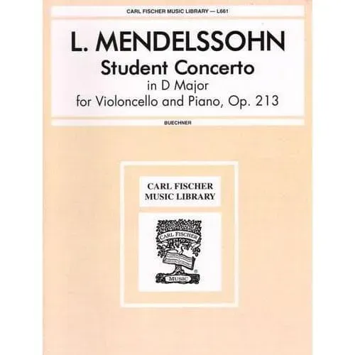 Carl Fischer Mendelssohn Student Concerto Op. 213 Cello-Noten D-Dur
