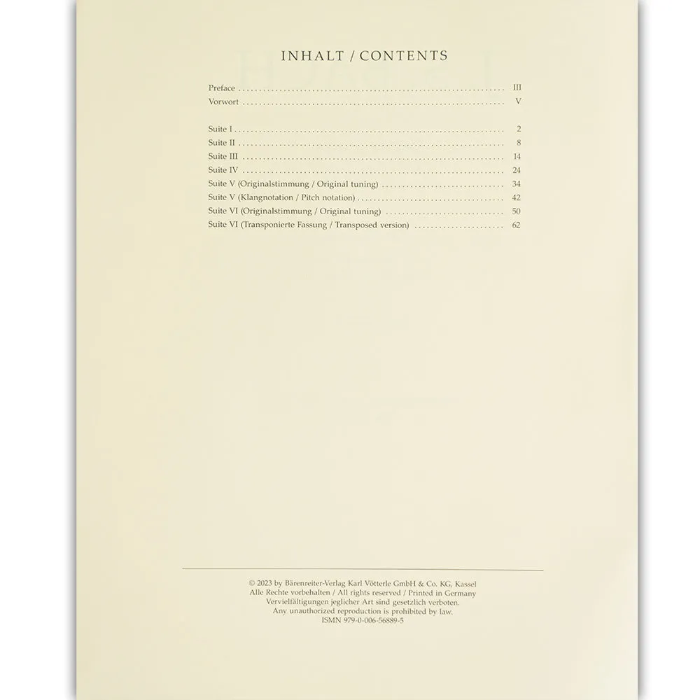 Shar Music Bach Six Suites BWV 1007-1012 Noten Viola