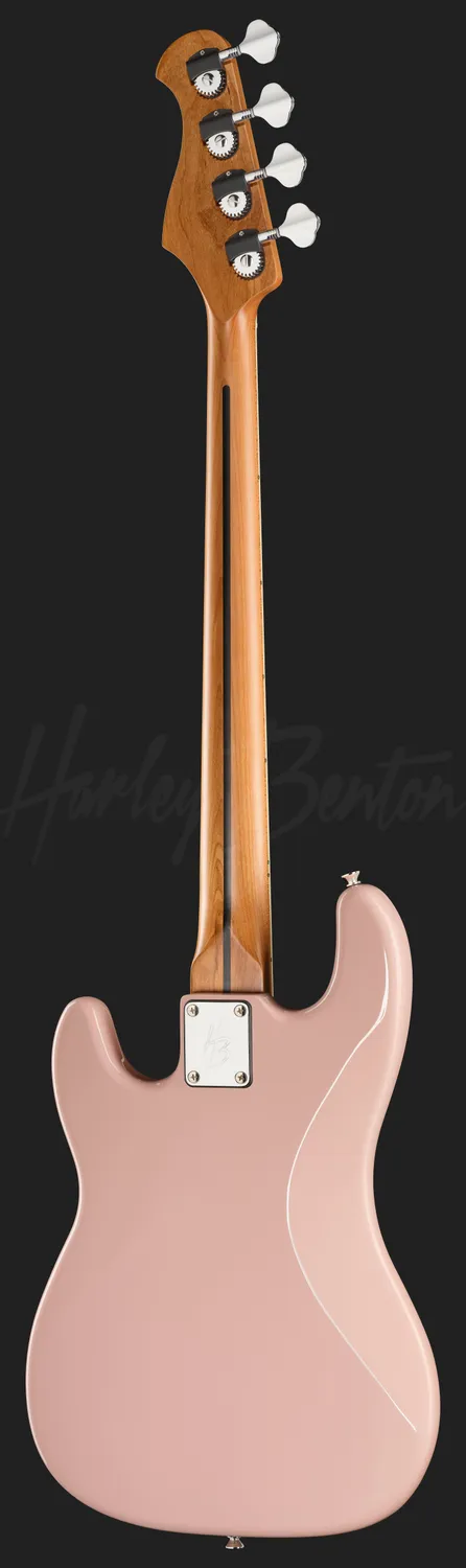 Harley Benton MV-4PJ E-Bass Shell Pink Ahorn-Hals